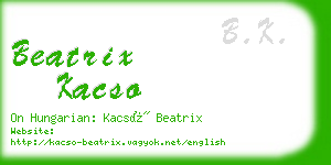 beatrix kacso business card